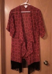 LuLaRoe Fringe Coverup/Shawl. Womens Size Small